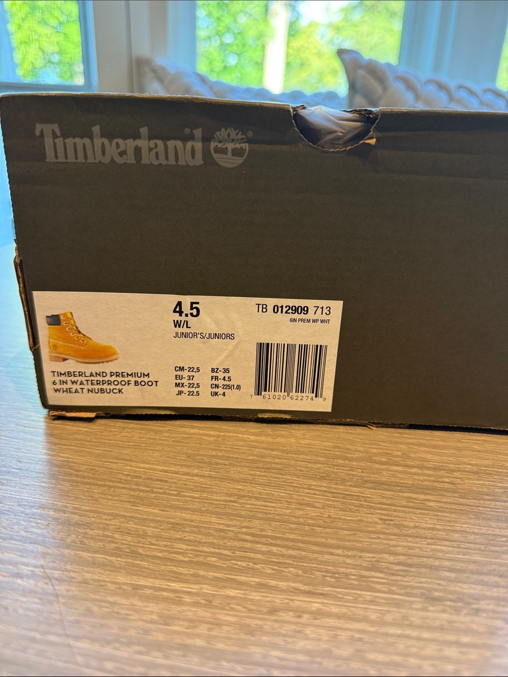 Timberland Kids Wheat Nubuck 6-Inch Waterproof Boot - Wheat